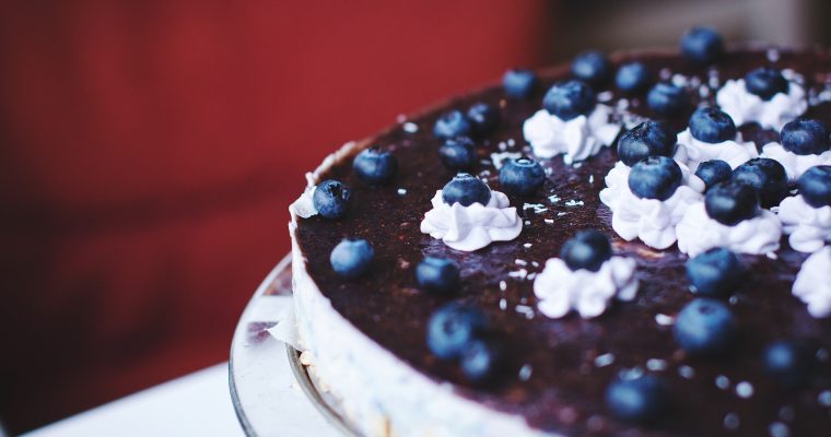 Low Fat-Cheesecake mit Heidelbeeren