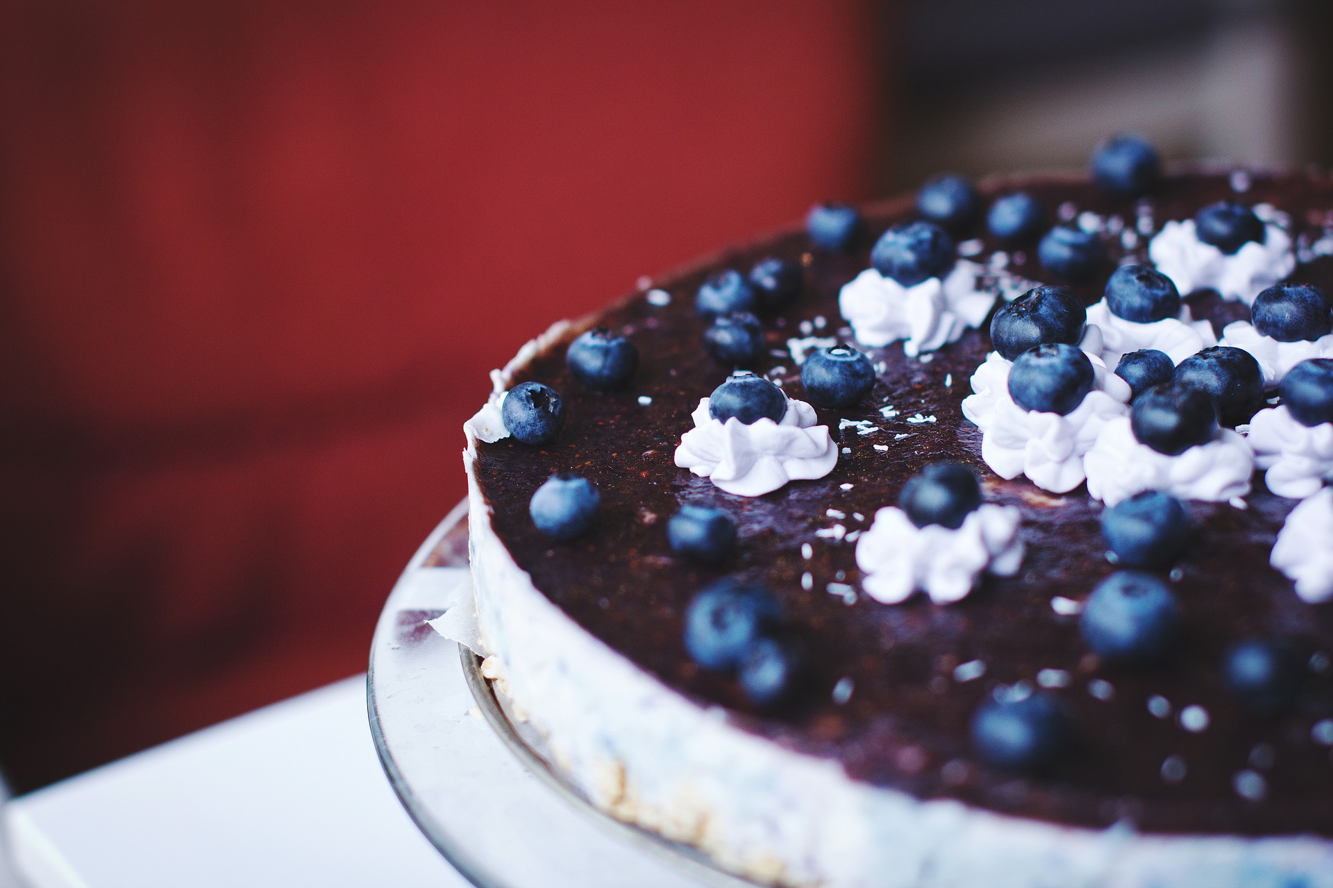 Low Fat-Cheesecake mit Heidelbeeren